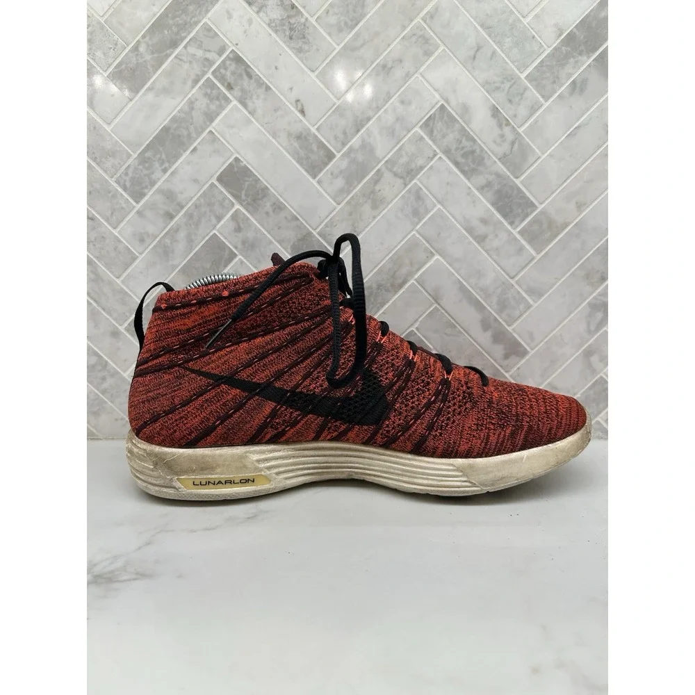 Nike Lunar Flyknit Chukka Red Deep Burgundy Maroon 554969-606‎ Mens Size 10
